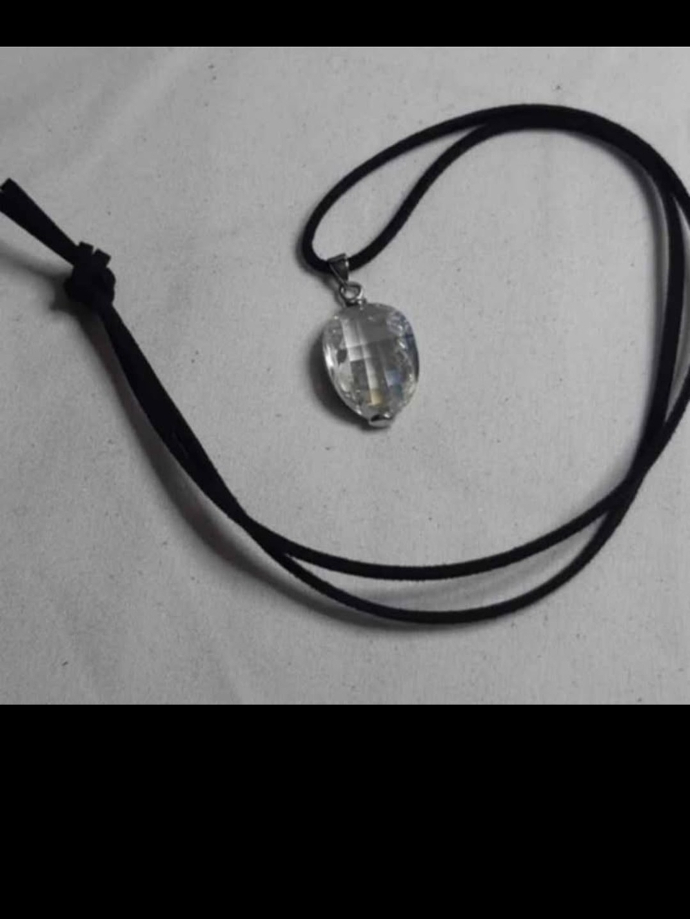 Crystal 18K RGP Stamped Necklace
